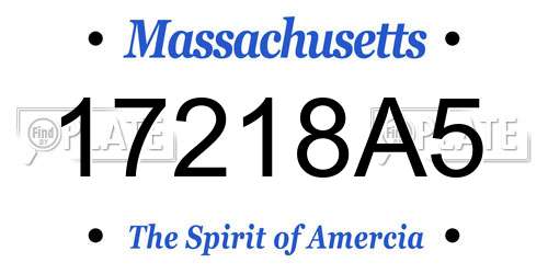 17218A5 Massachusetts License Plate