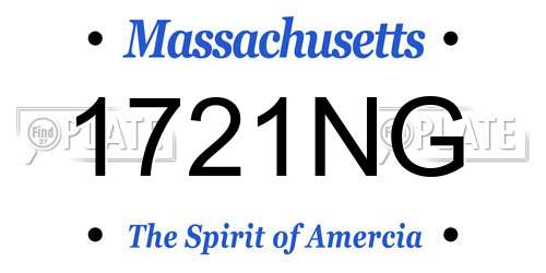 1721NG Massachusetts License Plate