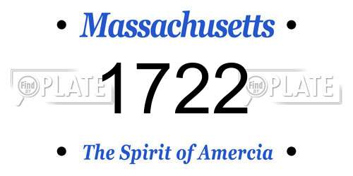 1722 Massachusetts License Plate