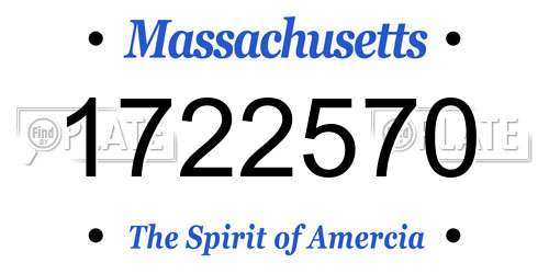 1722570 Massachusetts License Plate