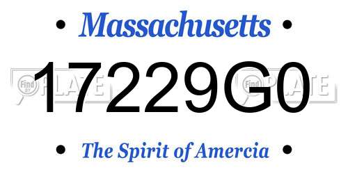 17229G0 Massachusetts License Plate