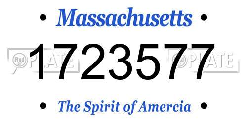1723577 Massachusetts License Plate