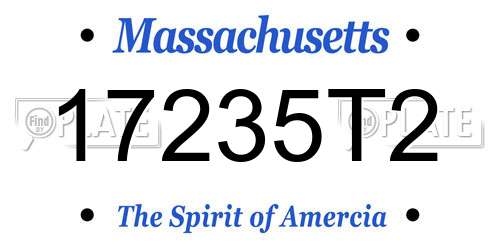 17235T2 Massachusetts License Plate