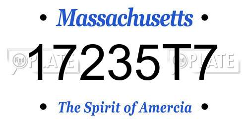 17235T7 Massachusetts License Plate