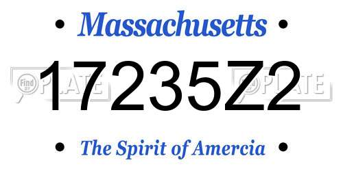 17235Z2 Massachusetts License Plate