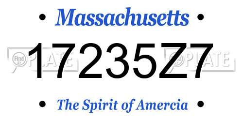 17235Z7 Massachusetts License Plate