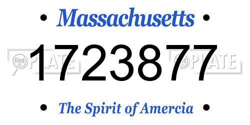 1723877 Massachusetts License Plate