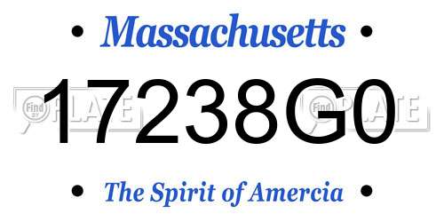 17238G0 Massachusetts License Plate