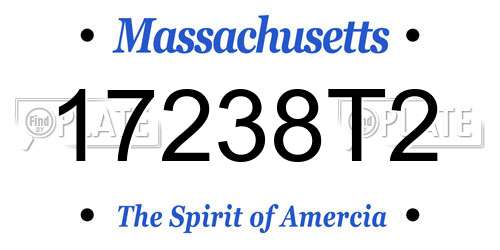 17238T2 Massachusetts License Plate