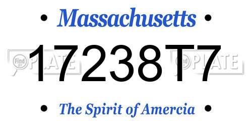 17238T7 Massachusetts License Plate