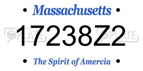 17238Z2 Massachusetts License Plate