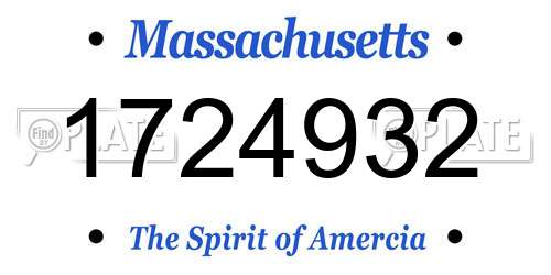 1724932 Massachusetts License Plate