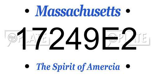 17249E2 Massachusetts License Plate