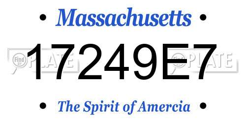 17249E7 Massachusetts License Plate