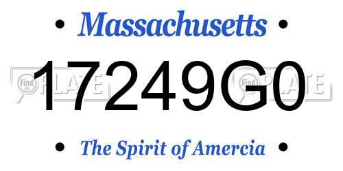 17249G0 Massachusetts License Plate