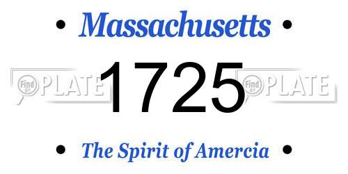 1725 Massachusetts License Plate