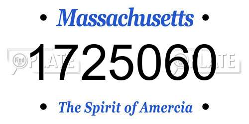 1725060 Massachusetts License Plate