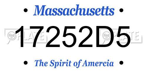 17252D5 Massachusetts License Plate