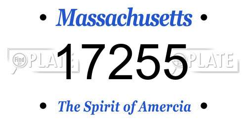 17255 Massachusetts License Plate