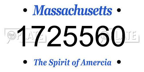 1725560 Massachusetts License Plate