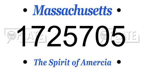 1725705 Massachusetts License Plate