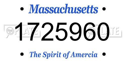 1725960 Massachusetts License Plate