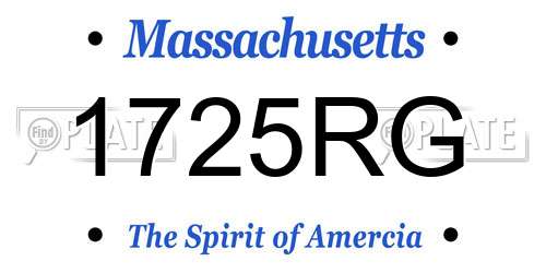 1725RG Massachusetts License Plate