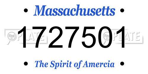 1727501 Massachusetts License Plate