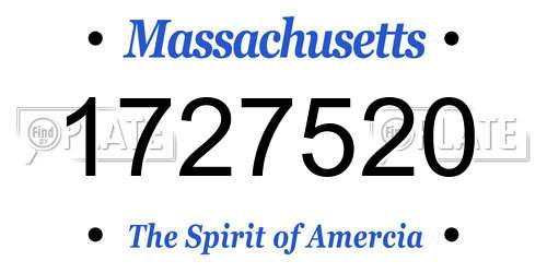 1727520 Massachusetts License Plate