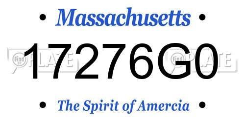 17276G0 Massachusetts License Plate