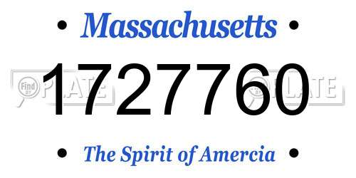 1727760 Massachusetts License Plate