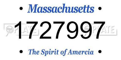 1727997 Massachusetts License Plate