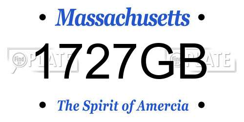 1727GB Massachusetts License Plate