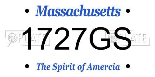 1727GS Massachusetts License Plate
