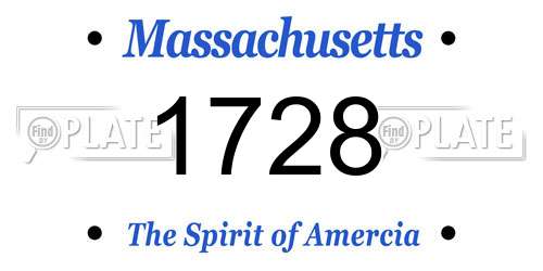 1728 Massachusetts License Plate