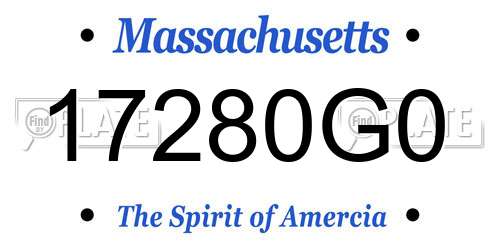 17280G0 Massachusetts License Plate