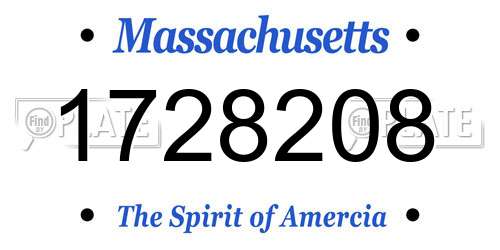 1728208 Massachusetts License Plate