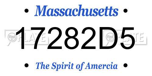 17282D5 Massachusetts License Plate