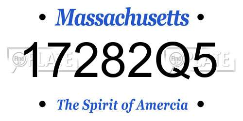 17282Q5 Massachusetts License Plate