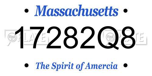 17282Q8 Massachusetts License Plate