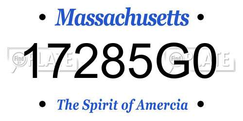 17285G0 Massachusetts License Plate