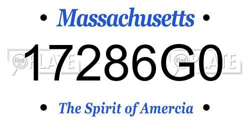 17286G0 Massachusetts License Plate