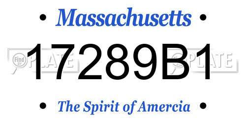 17289B1 Massachusetts License Plate