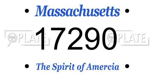 17290 Massachusetts License Plate