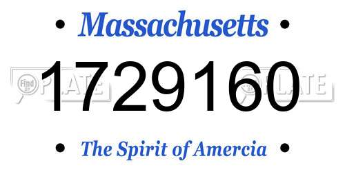1729160 Massachusetts License Plate