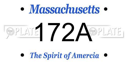 172A Massachusetts License Plate