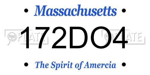 172DO4 Massachusetts License Plate