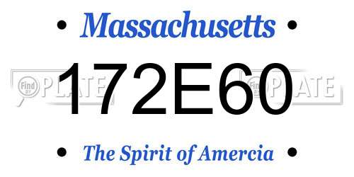 172E60 Massachusetts License Plate