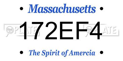 172EF4 Massachusetts License Plate