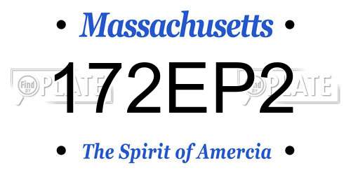 172EP2 Massachusetts License Plate